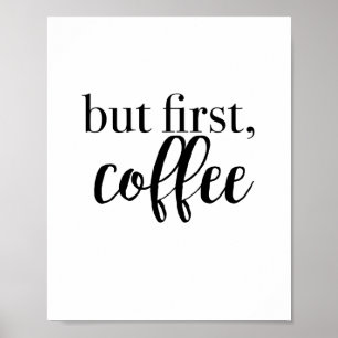 Kaffeskylt men första kaffekonst poster