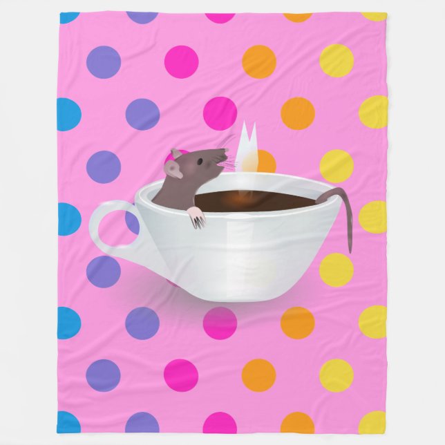 kaffesmun fleecefilt (Framsidan)