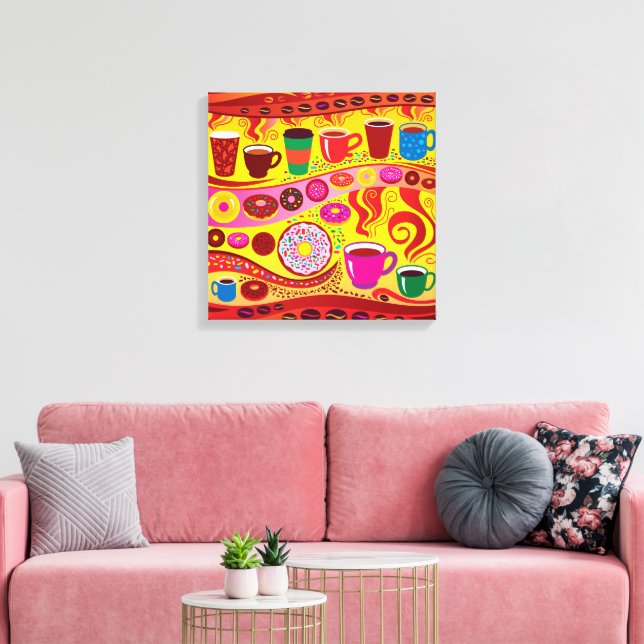 Kaffesnurr och sockerrush canvastryck (Insitu (Vardagsrum))