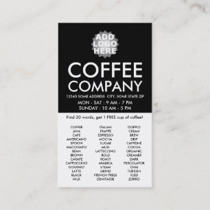 kaffesökning ord GET ONE FREE KOPP Lojalitetskort