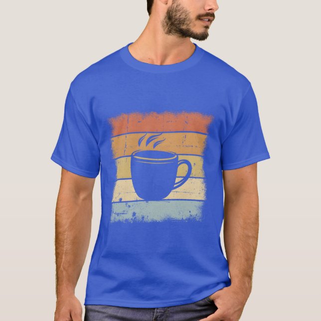 Kaffesolnedgång retro t shirt (Framsida)