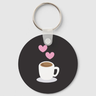 Kaffesört på svart nyckelring