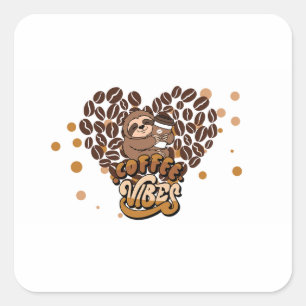 kaffestämning design fyrkantigt klistermärke