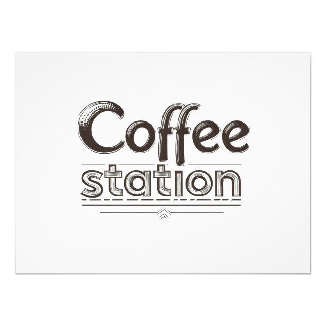 Kaffestations Text Fototryck (Framsidan)