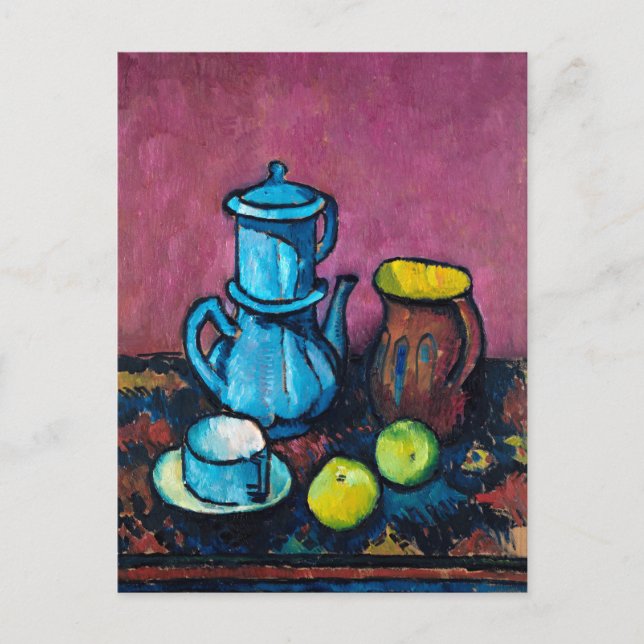 Kaffestillservice och äpplen | Alexander Kanoldt Vykort (Framsida)