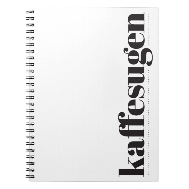 Kaffesugen Black and White Notebook Anteckningsbok (Framsidan)