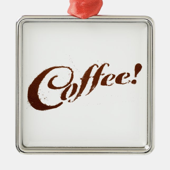 Kaffesumpkaffe - Fyrkantig prydnad Julgransprydnad Metall (Framsidan)