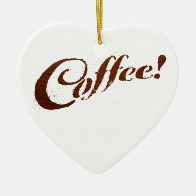 Kaffesumpkaffe - Hjärteprydnad Julgransprydnad Keramik (Framsidan)