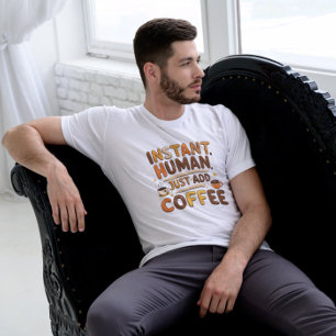Kaffesynlig, snabb mänsklig design t shirt