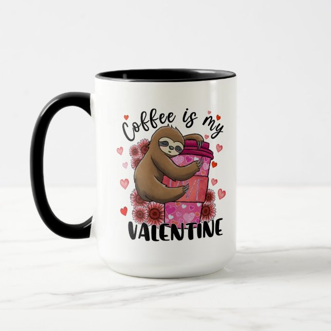 Kaffet Älskare Sloth Coffee är min Valentine Mugg (Vänster)