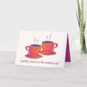 Kaffet Älskare Valentinns dagskort Tack Kort