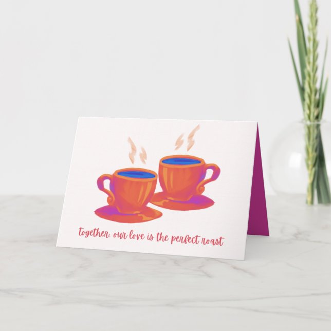 Kaffet Älskare Valentinns dagskort Tack Kort (Framsida)