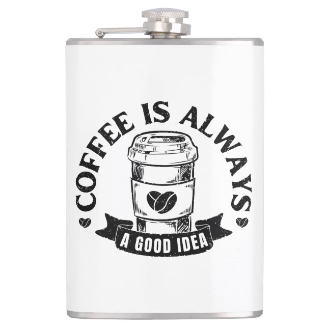 Kaffet är alltid en bra idé fickplunta (Framsidan)