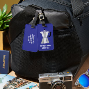 Kaffet är alltid en bra idé Moka Pot-resa Bagagebricka