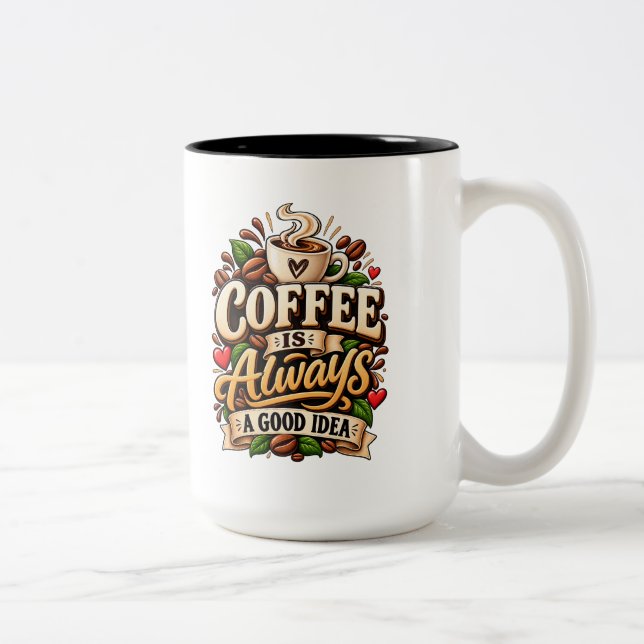 Kaffet Är Alltid En Bra Idé Två-Tonad Mugg (Höger)
