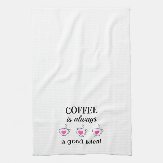 Kaffet är alltid en Bra Idea! Kökshandduk (Vertikal)