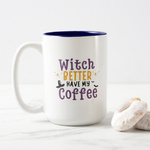 Kaffet är bättre, vitsar bättre har Två-Tonad mugg