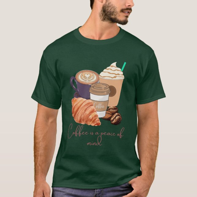 Kaffet Är En Fridsamhet – Lugn & Mysig Design  T Shirt (Framsida)