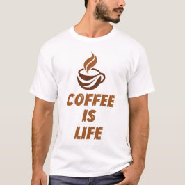 Kaffet Är Liv T-Shirt – Rolig Motiverande Kaffe