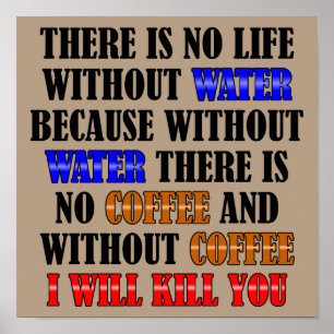 Kaffet Är Livet Roligt Affisch Skylt