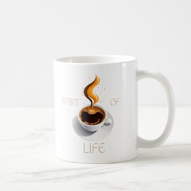 Kaffet är livets början kaffemugg (Höger)