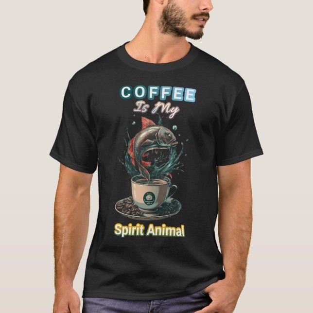 Kaffet är min ande - rolig meme t shirt (Framsida)