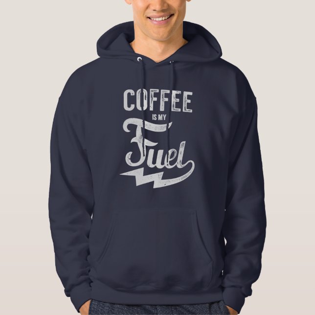 Kaffet Är Min Bränsle Tröja Med Luva (Framsida)