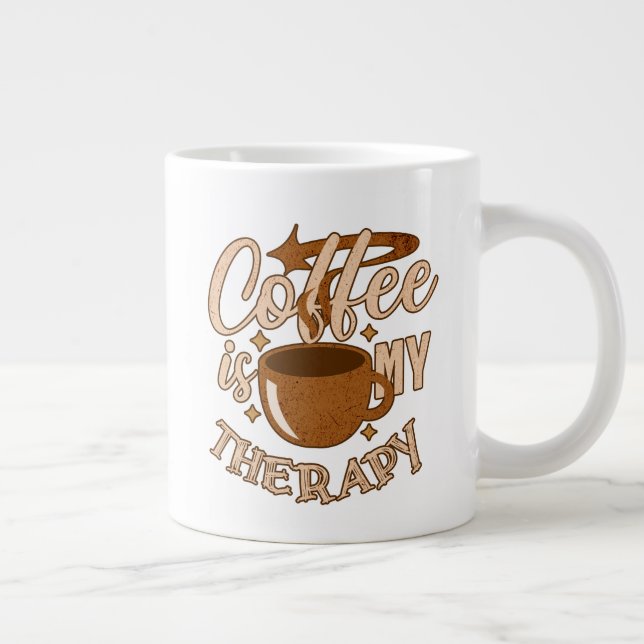 Kaffet är min terapi jumbo mugg (Höger)