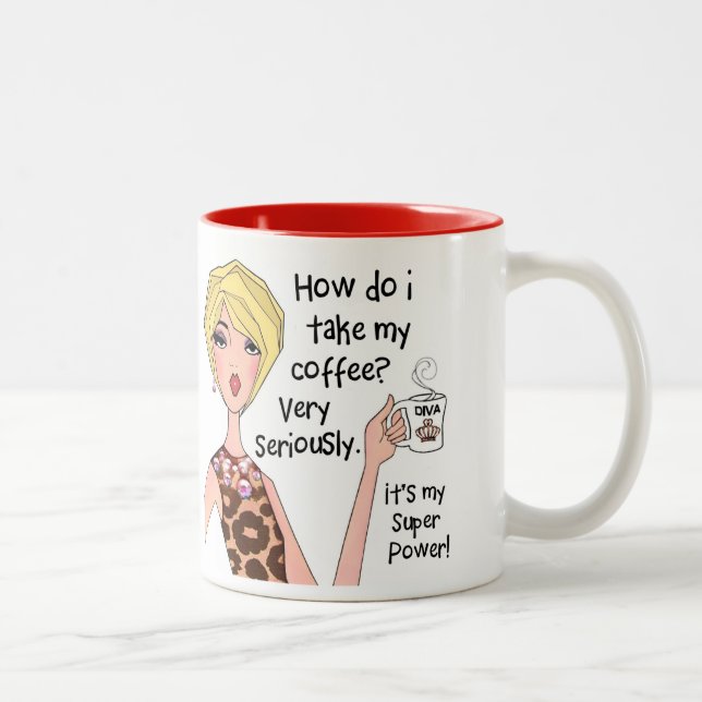 Kaffet är min Toppen Power! Två-tonkaffe Mugg (Höger)