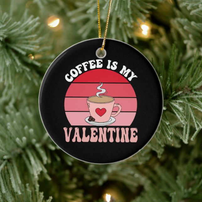 Kaffet Är Min Valentin Julgransprydnad Keramik (Träd)