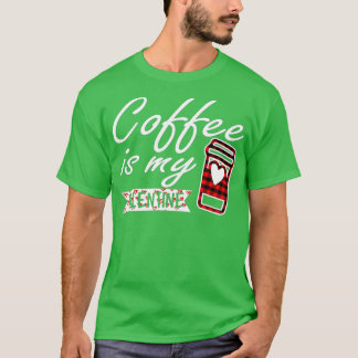 Kaffet är min valentine Red Buffalo Play för kvinn T Shirt