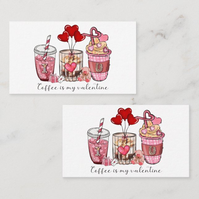 Kaffet är min Valentine Visitkort (Fram/baksida)