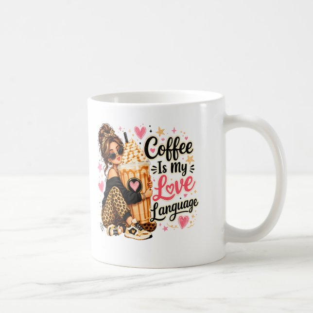 Kaffet Är Mitt Kärleksspråk – Kaffeälskare Citat Kaffemugg (Höger)