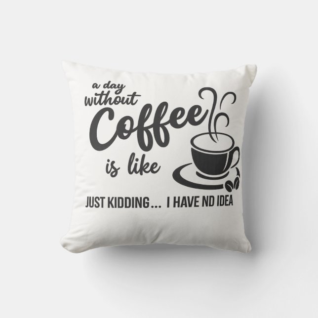 Kaffet Är Mitt Kärleksspråk – Kaffeälskare Citat Kudde (Framsida)