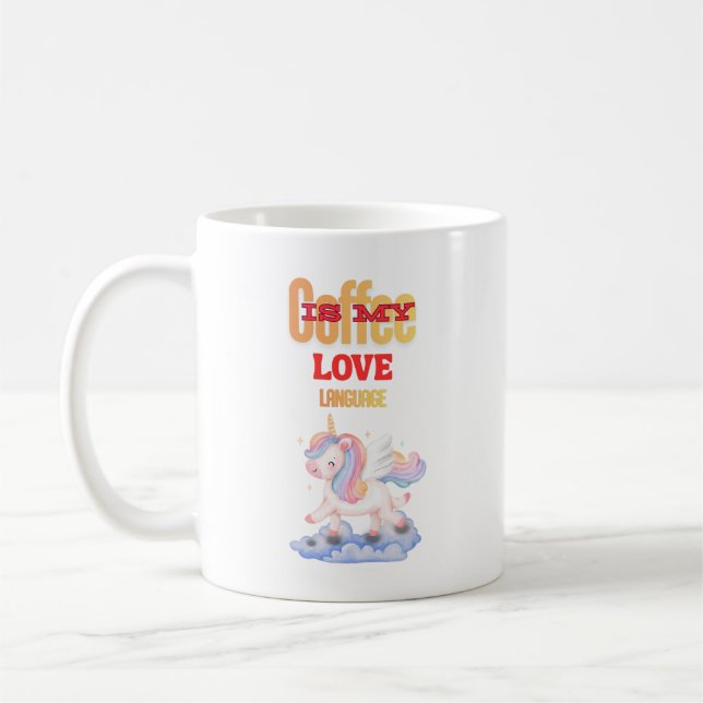 Kaffet är mitt kärleksspråk kaffemugg (Vänster)