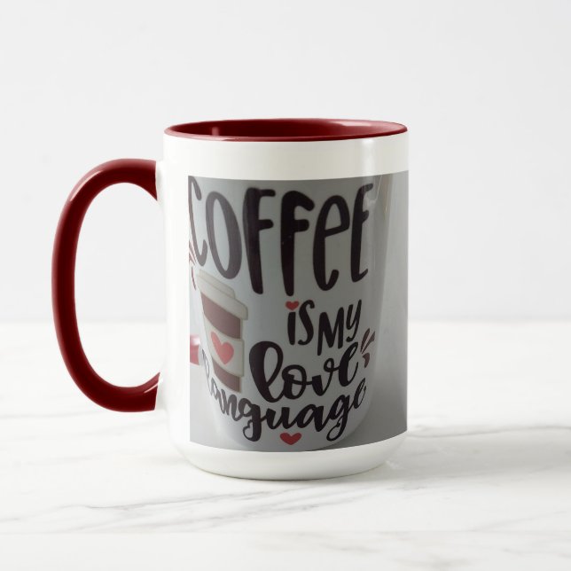 Kaffet är mitt kärleksspråk...mug mugg (Vänster)