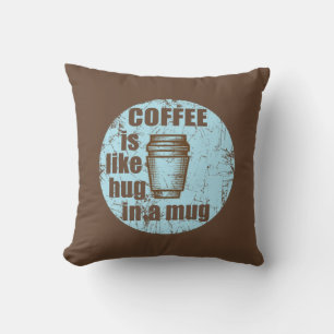 Kaffet är som krämen i en rolig drickare i mugg kudde