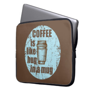 Kaffet är som krämen i mugg laptop fodral