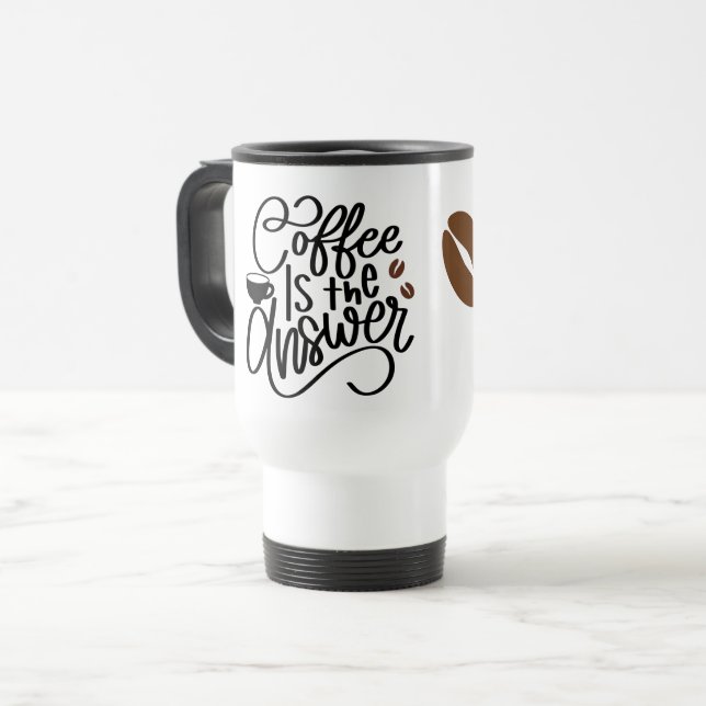Kaffet är svaret  resemugg (Framsida vänster)