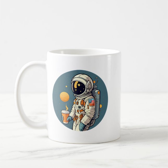 Kaffet är UTANFÖR DENNA VÄRLDEN astronaut rymdreso Kaffemugg (Vänster)