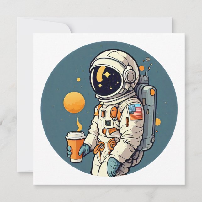 Kaffet är UTANFÖR DENNA VÄRLDEN astronaut rymdreso Kort (Framsida)