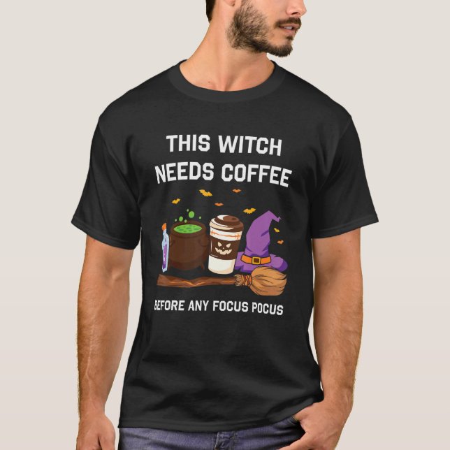 Kaffet behövs innan någon foderbeta. t shirt (Framsida)