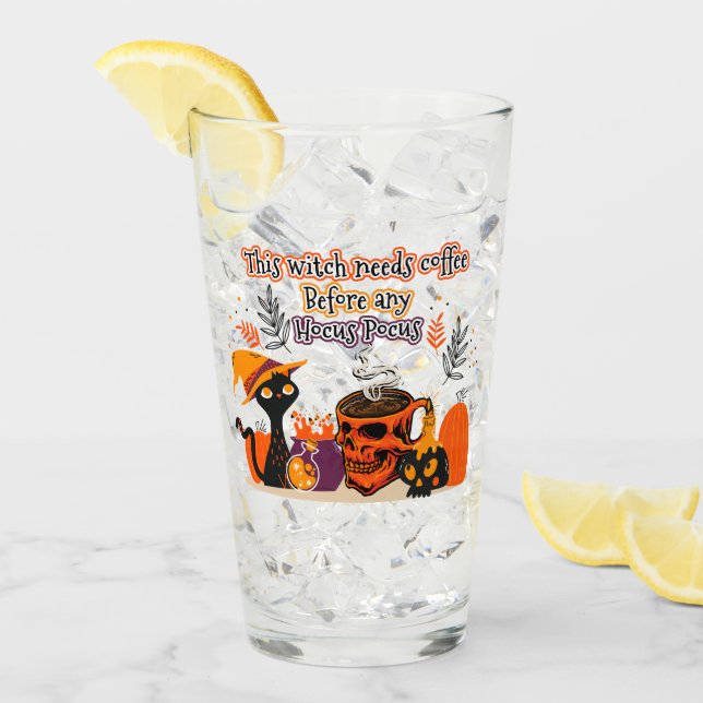 Kaffet behövs innan någon hocus Pocus. Glaskopp (Framsida Ice)