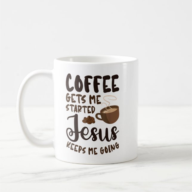 Kaffet får mig att börja Jesus Behållor jag ska åk Kaffemugg (Vänster)