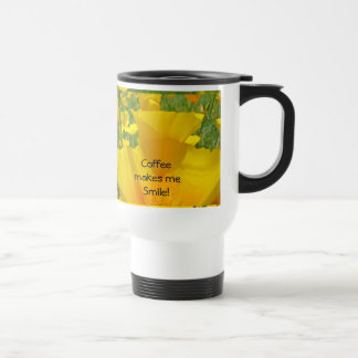 Kaffet får mig att le! Resecaffe mugg Vallmo