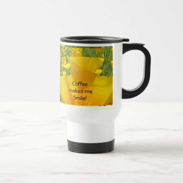 Kaffet får mig att le! Resecaffe mugg Vallmo (Höger)