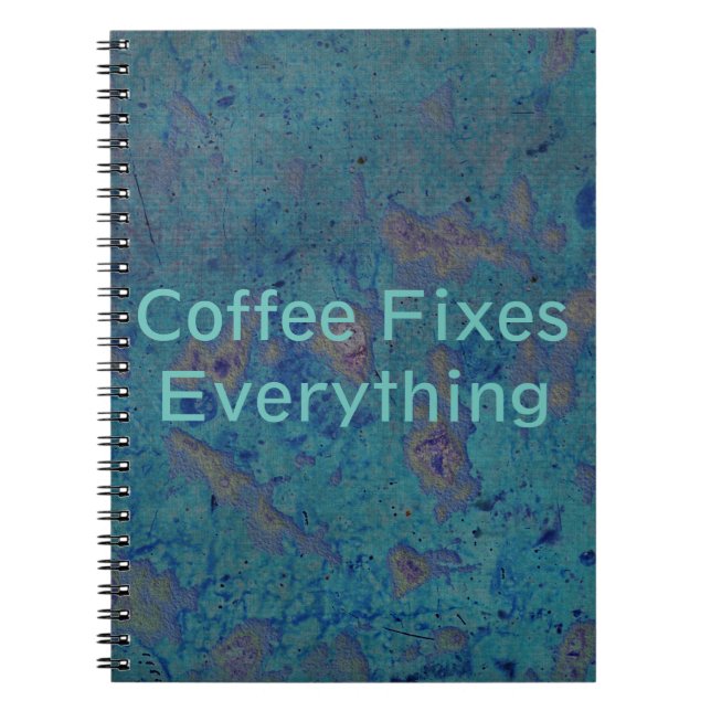 Kaffet Fixar Allt Anteckningsbok Med Spiral (Framsidan)