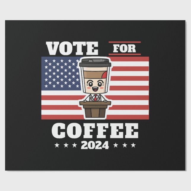 Kaffet för president, rösta på kaffe presentpapper (Platt)