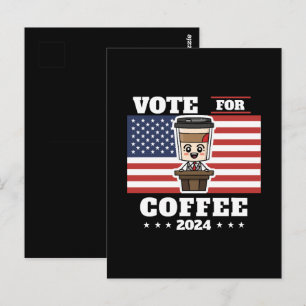 Kaffet för president, rösta på kaffe vykort