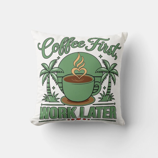 Kaffet Först, Jobbet Senare. Drivs av Kaffe-stämni Kudde (Framsida)